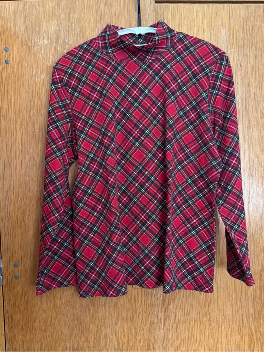 Karen Scott Red Plaid top